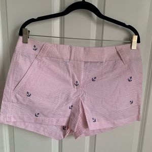 J. Crew Factory Seersucker Anchor Shorts Size 10 NWT